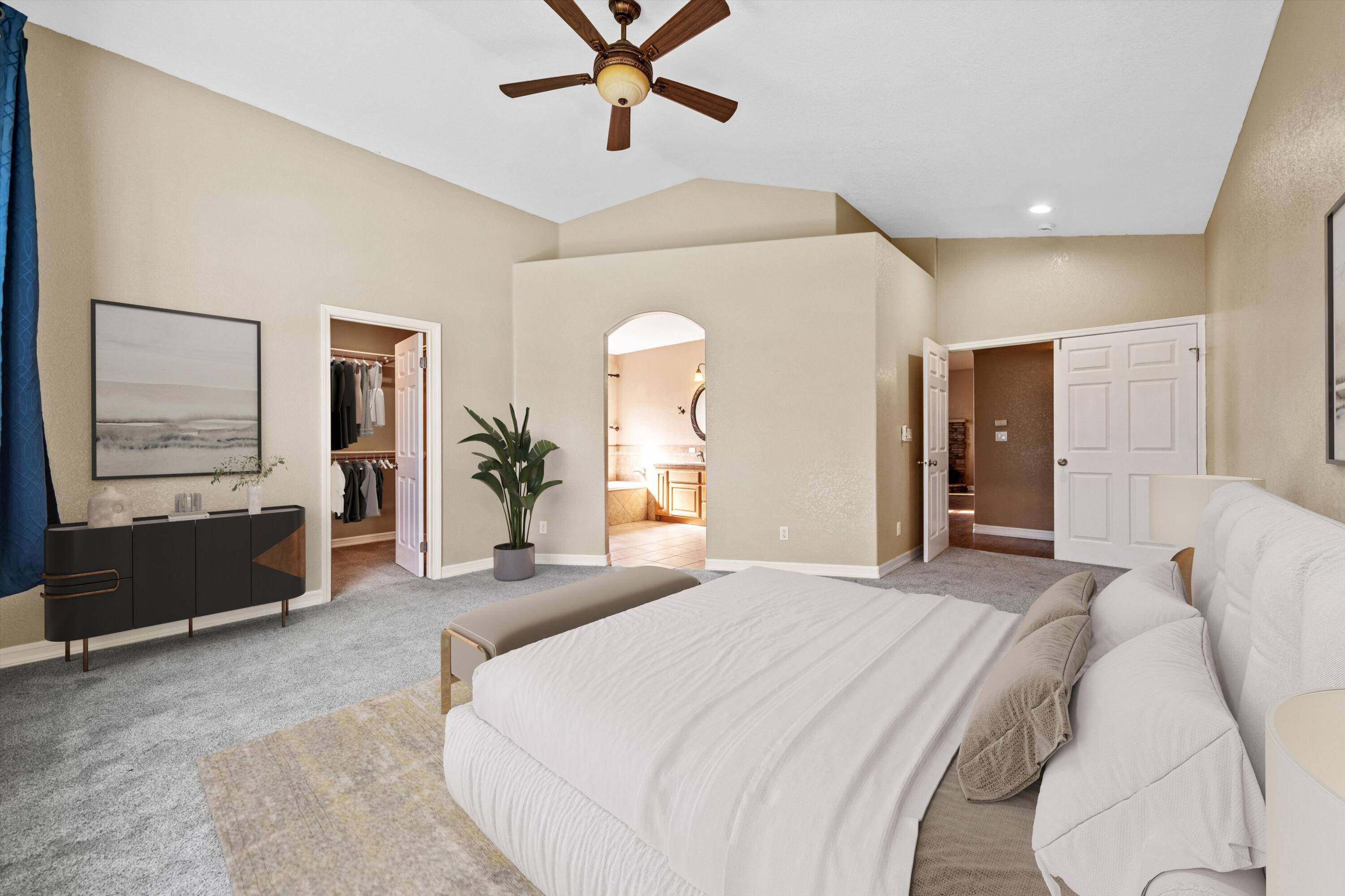 28321 Pimlico Way Tehachapi, CA 93561 - Photo 10 of 23 a bedroom with a bed and a large mirror