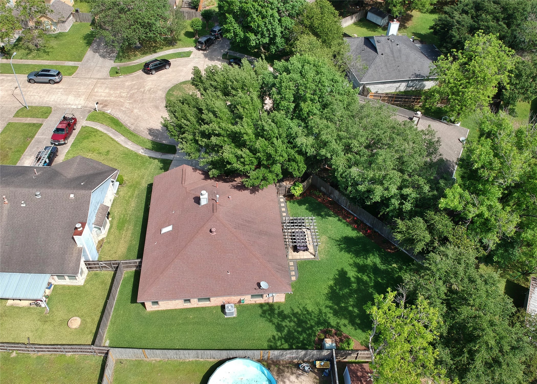 10207 Wayward Wind Lane Houston, TX 77064 - Photo 35 of 35 an aerial view of a house with a yard and a large tree