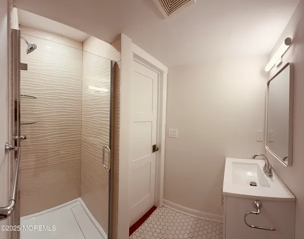 a view of bathroom with shower