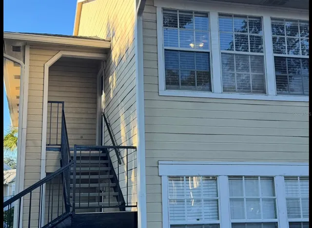 a front view of a house with a window