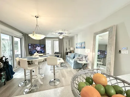 a living room with furniture and a couch