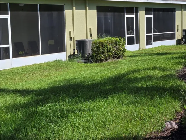 a view of a back yard from a window