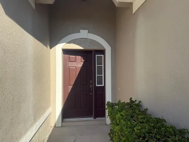 a view of a entryway door of the house