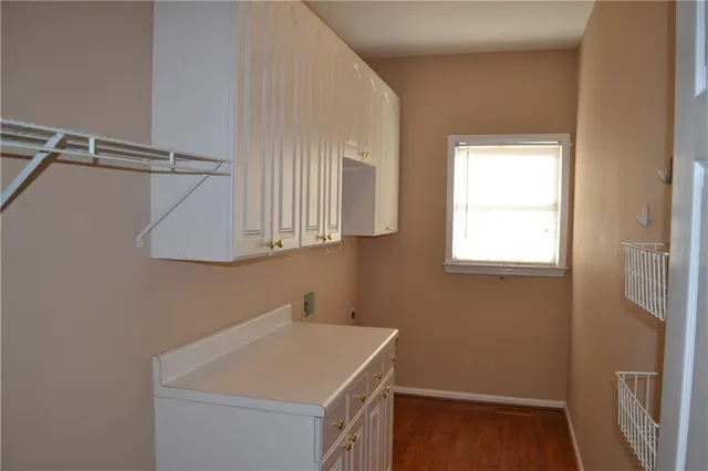 a utility room with a window