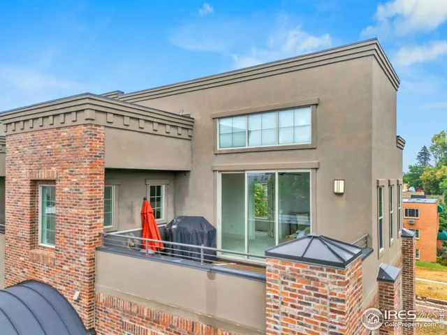 a view of a building with a large windows