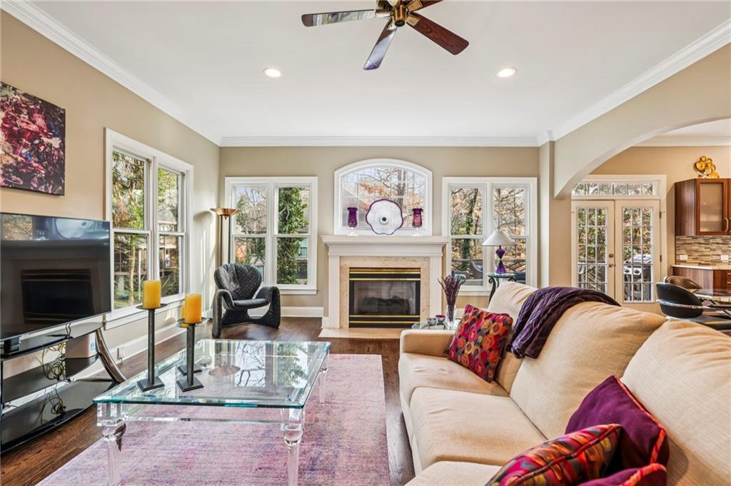 3519 High Grove Way Atlanta, GA 30319 - Photo 8 of 38 a living room with furniture and a fireplace