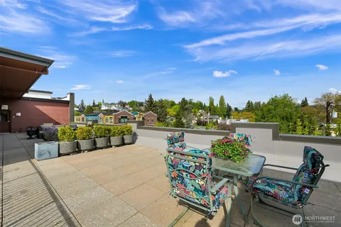 a outdoor view with a sitting space