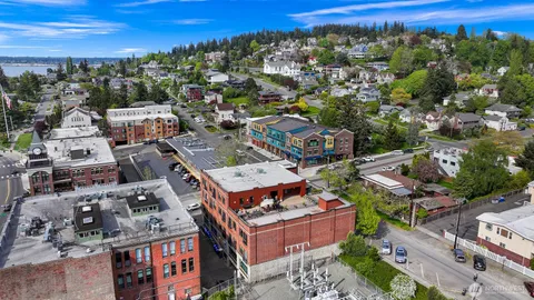 an aerial view of a city