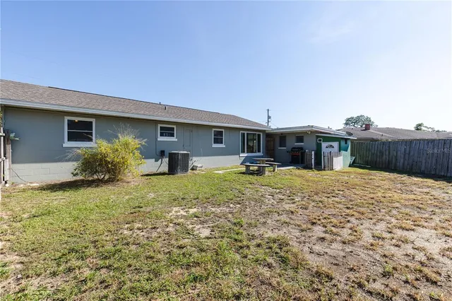 a house view with a backyard space