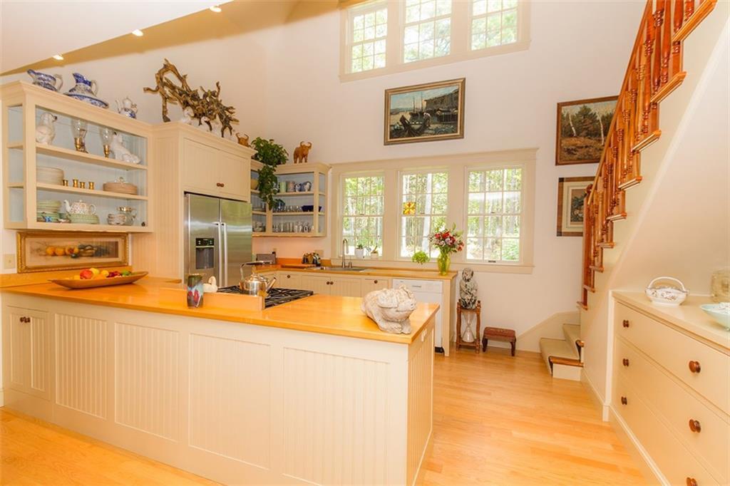 119 Shermans Point Road Camden, ME 04843 - Photo 10 of 32 Open and vaulted kitchen with custom...