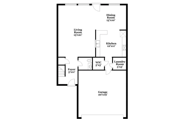 a picture of a bench in a white building