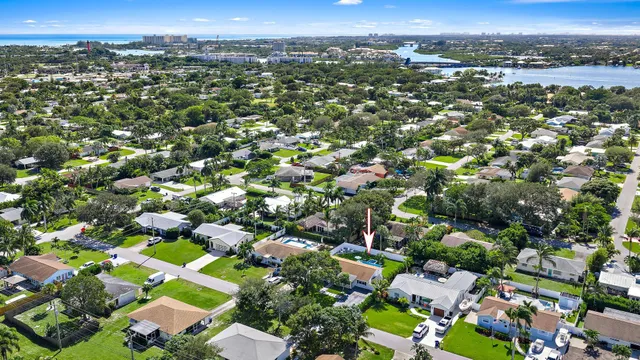 an aerial view of multiple house