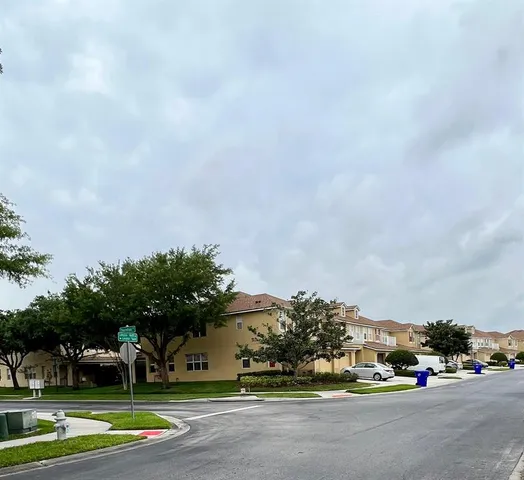 a view of street with houses