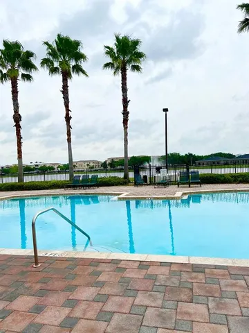 a view of a lake with a beach