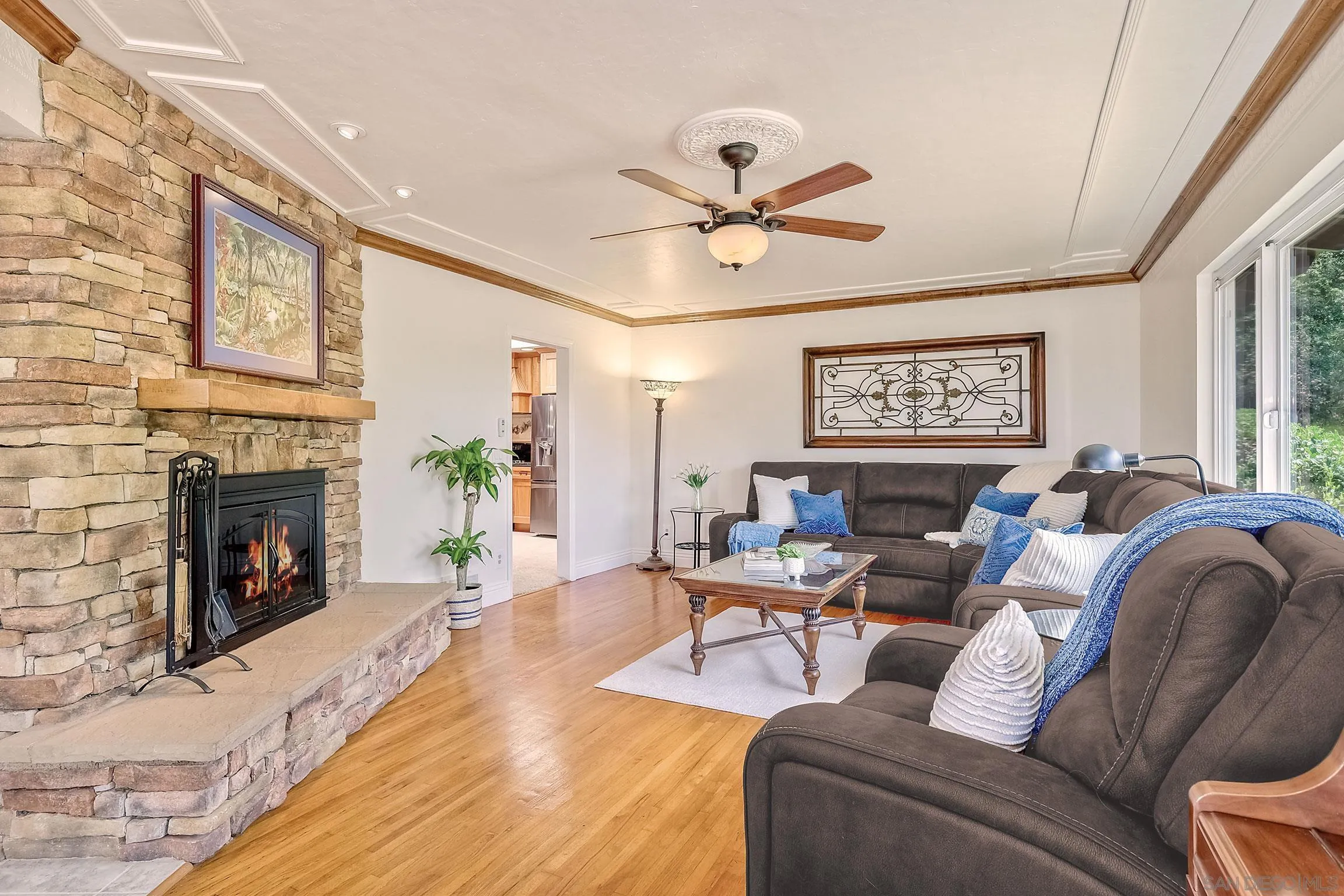 1996 Valley Rim Road El Cajon, CA 92019 - Photo 33 of 74 a living room with furniture and a fireplace