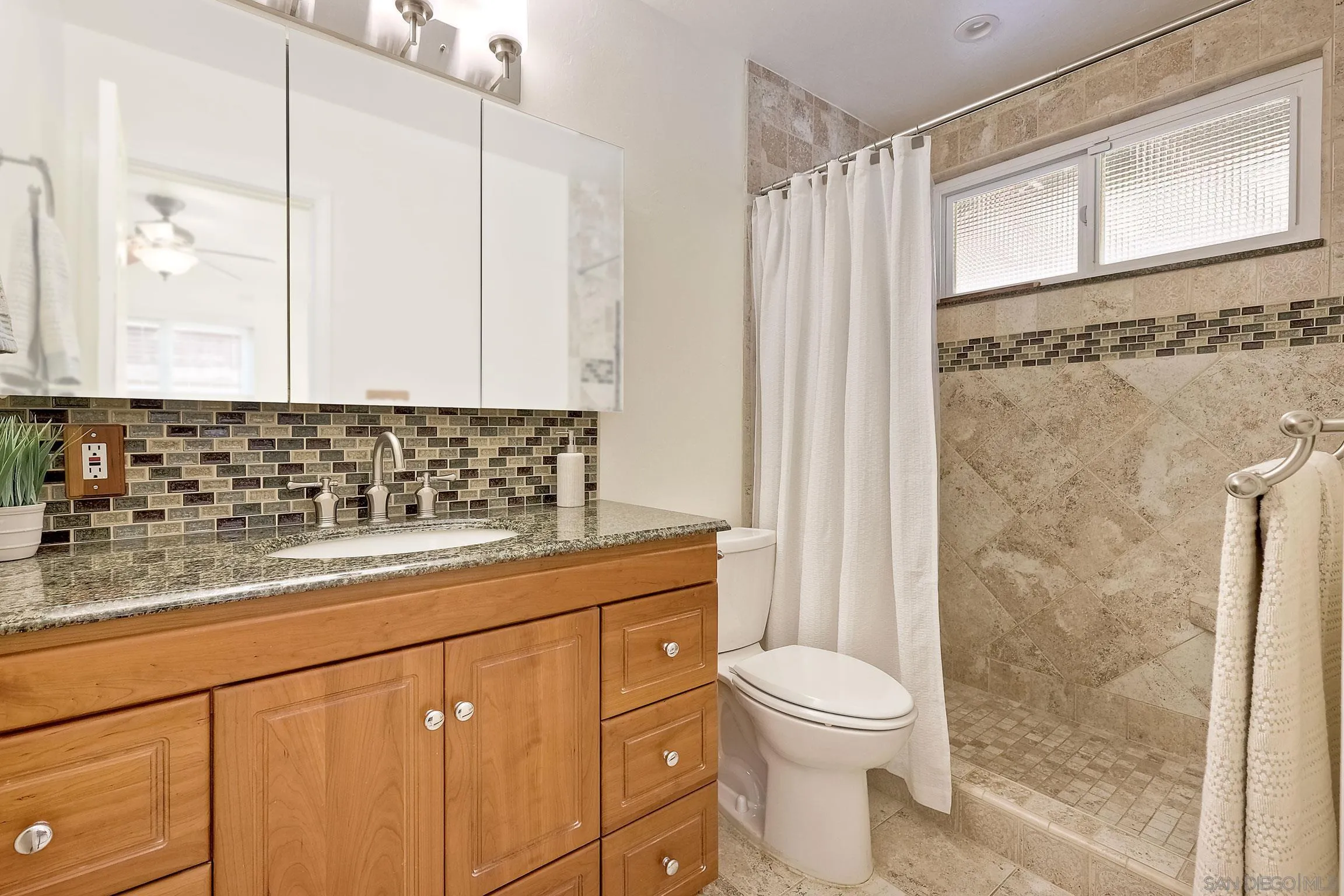 1996 Valley Rim Road El Cajon, CA 92019 - Photo 49 of 74 a bathroom with a sink a toilet and shower