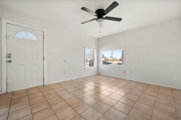 a view of an empty room and window