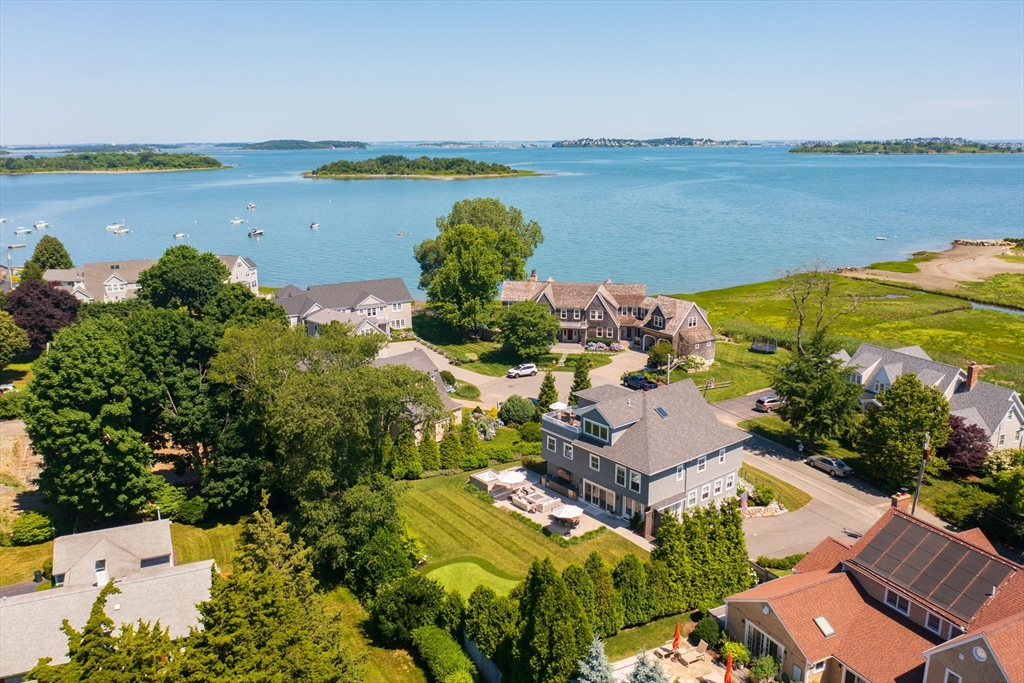 34 Highview Drive Hingham, MA 02043 - Photo 3 of 40 an aerial view of ocean with residential house with outdoor space and lake view