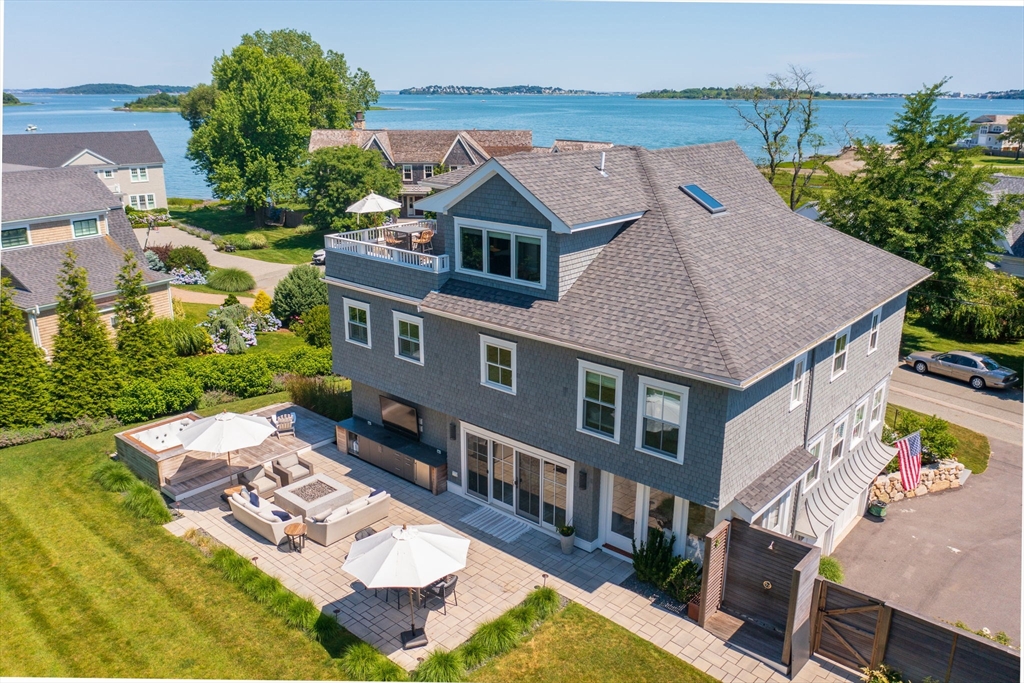 34 Highview Drive Hingham, MA 02043 - Photo 40 of 40 an aerial view of a house with a garden