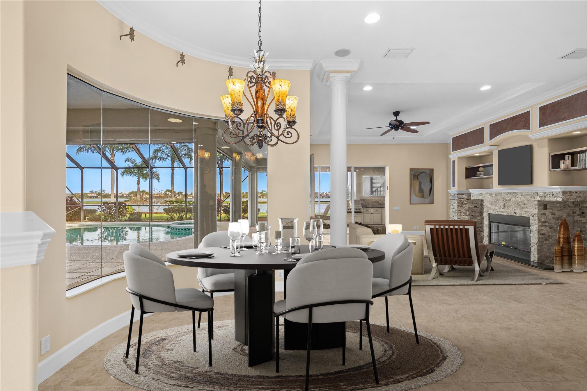 2863 BELLWIND Circle Rockledge, FL 32955 - Photo 22 of 79 a view of a dining room with furniture and chandelier