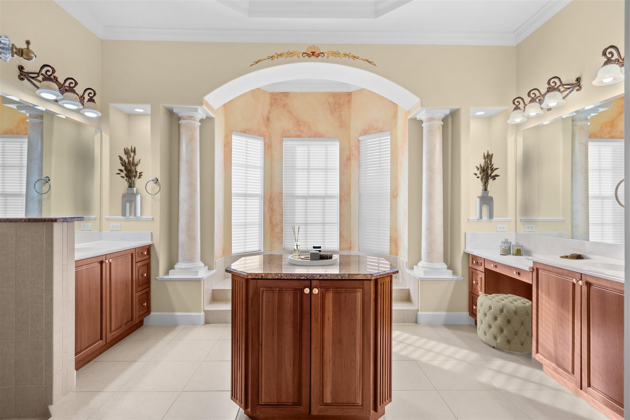 2863 BELLWIND Circle Rockledge, FL 32955 - Photo 35 of 79 a spacious bathroom with a granite countertop tub sink and mirror