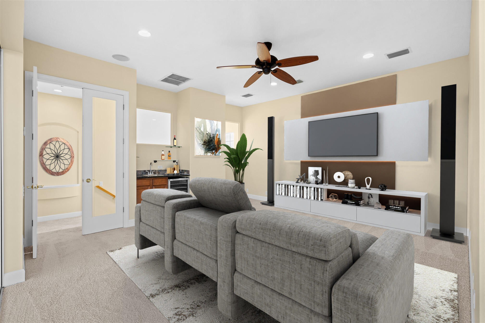 2863 BELLWIND Circle Rockledge, FL 32955 - Photo 47 of 79 a living room with furniture a ceiling fan and a rug