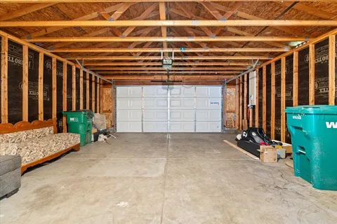 a view of an empty room with garage