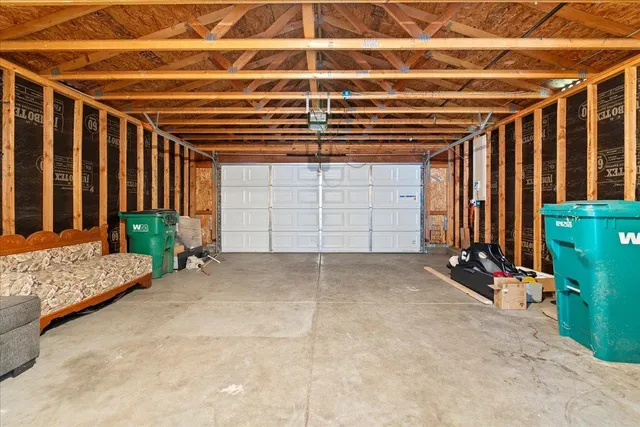 a view of an empty room with garage