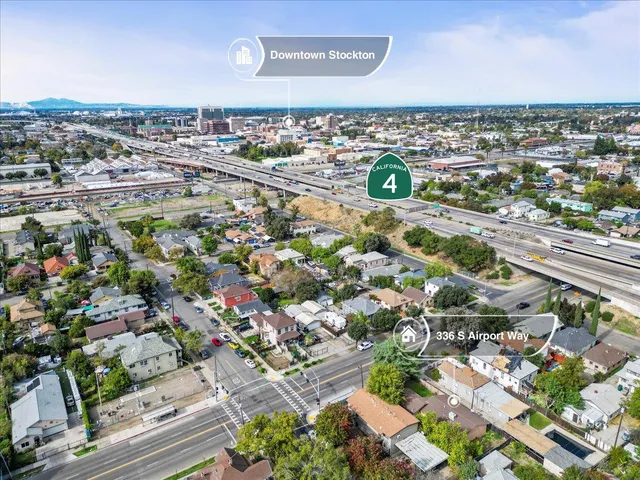 an aerial view of multiple house