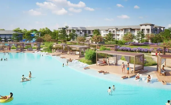 a view of a swimming pool and outdoor space