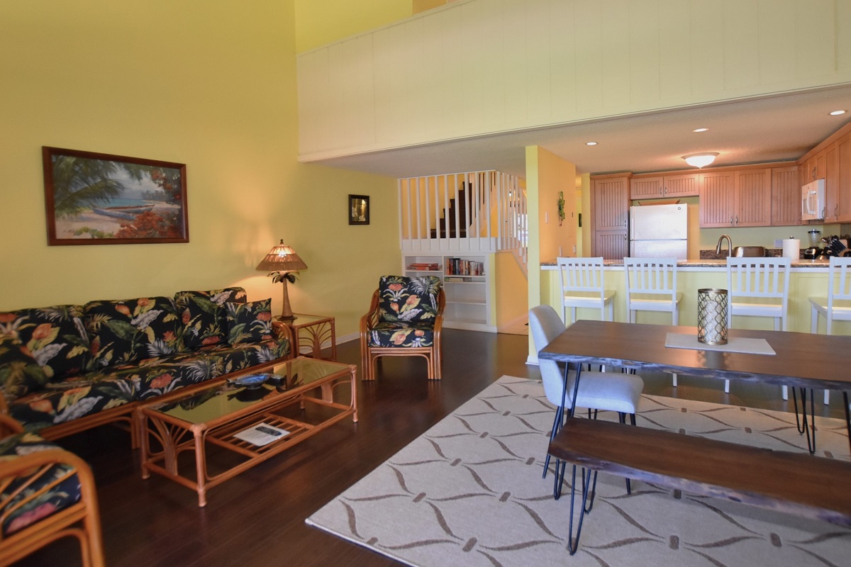 68-3840 Lua Kula Street, Unit D200 Waikoloa, HI 96738 - Photo 5 of 29 a living room with furniture and wooden floor