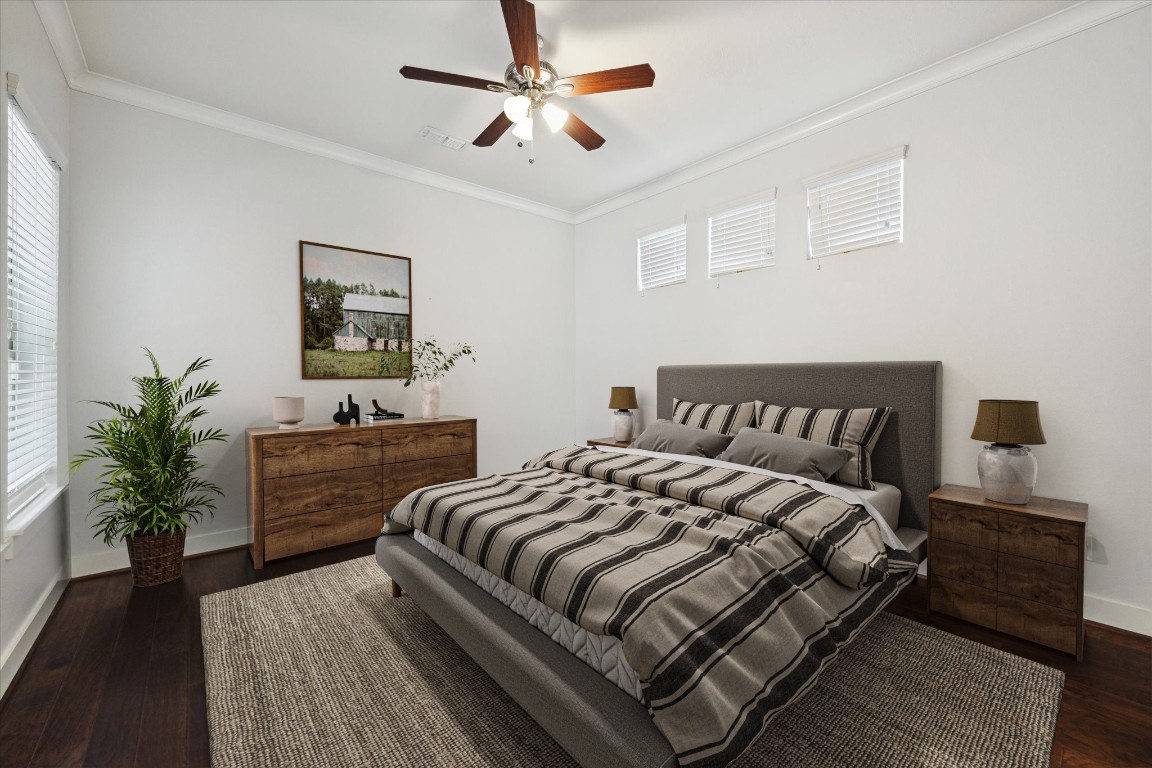 17011 Seminole Ridge Drive Cypress, TX 77433 - Photo 16 of 33 Natural light flows through multiple windows of this spacious primary bedroom. A neutral color palette enhances the room's calm and inviting feel. *Virtually Staged