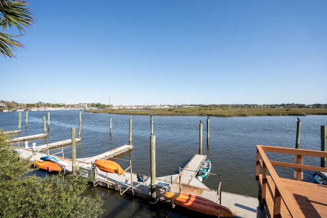 an outdoor space with seating