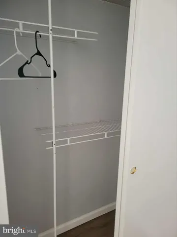 a view of small space with racks on the wall