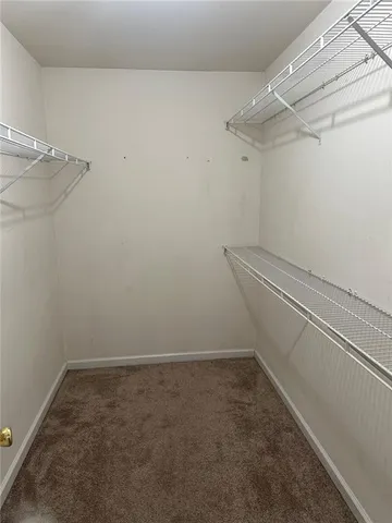 a view of a room with racks on the wall