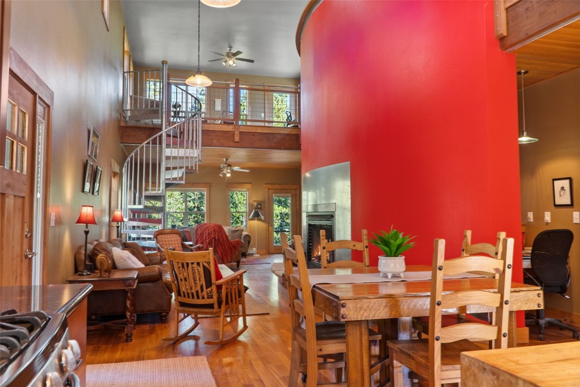 44 Gold Trail Circle Fairplay, CO 80440 - Photo 6 of 40 a view of a dining room with furniture and chandelier