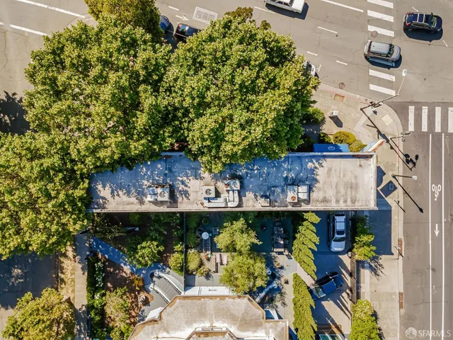 an outdoor space with wooden benches