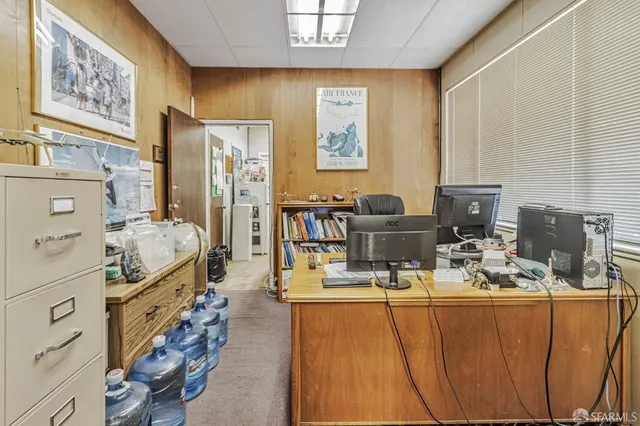 a room with cabinets and couch