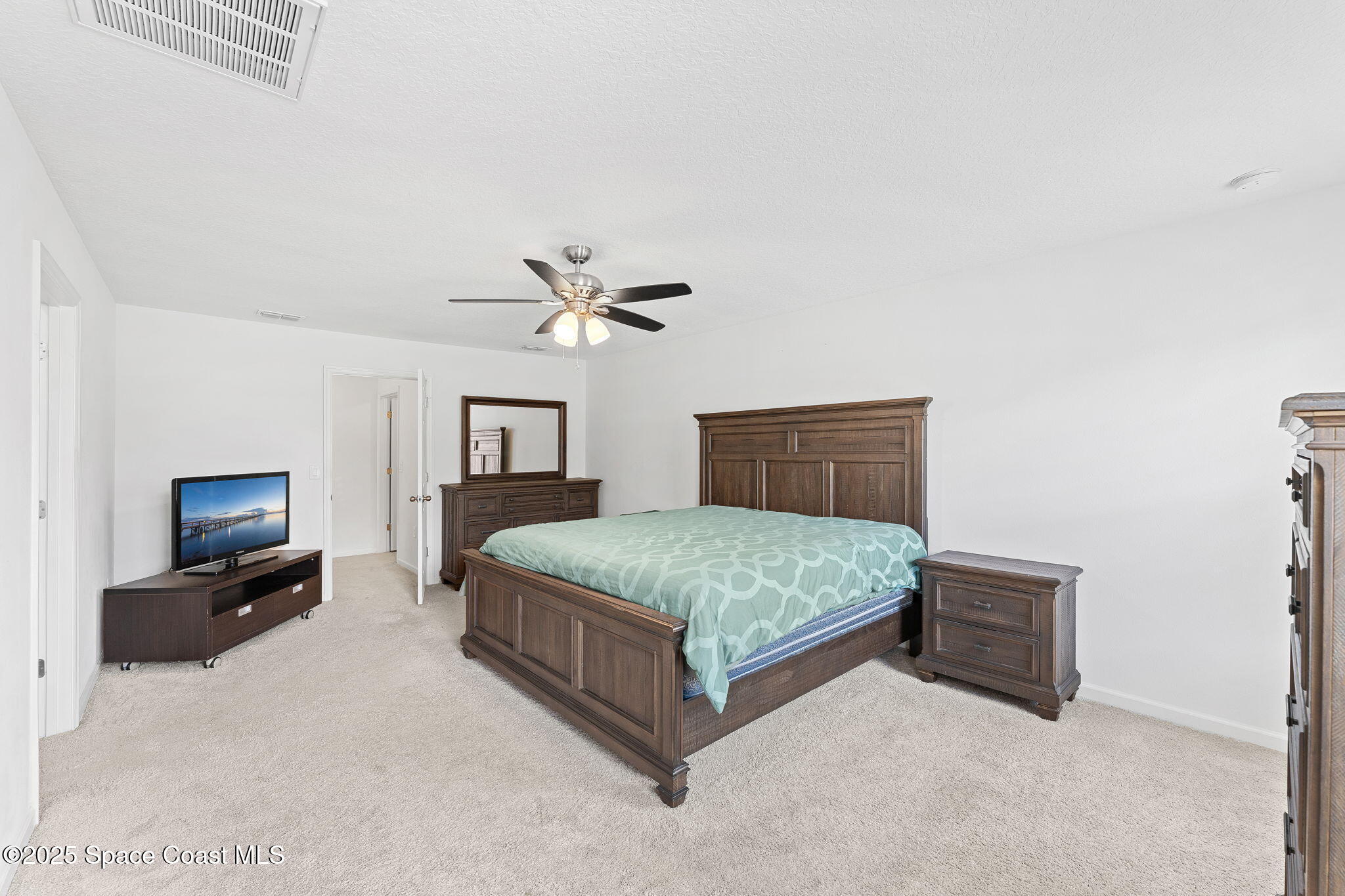 262 Alamere Drive Southwest Palm Bay, FL 32908 - Photo 13 of 34 a bedroom with a bed and a television