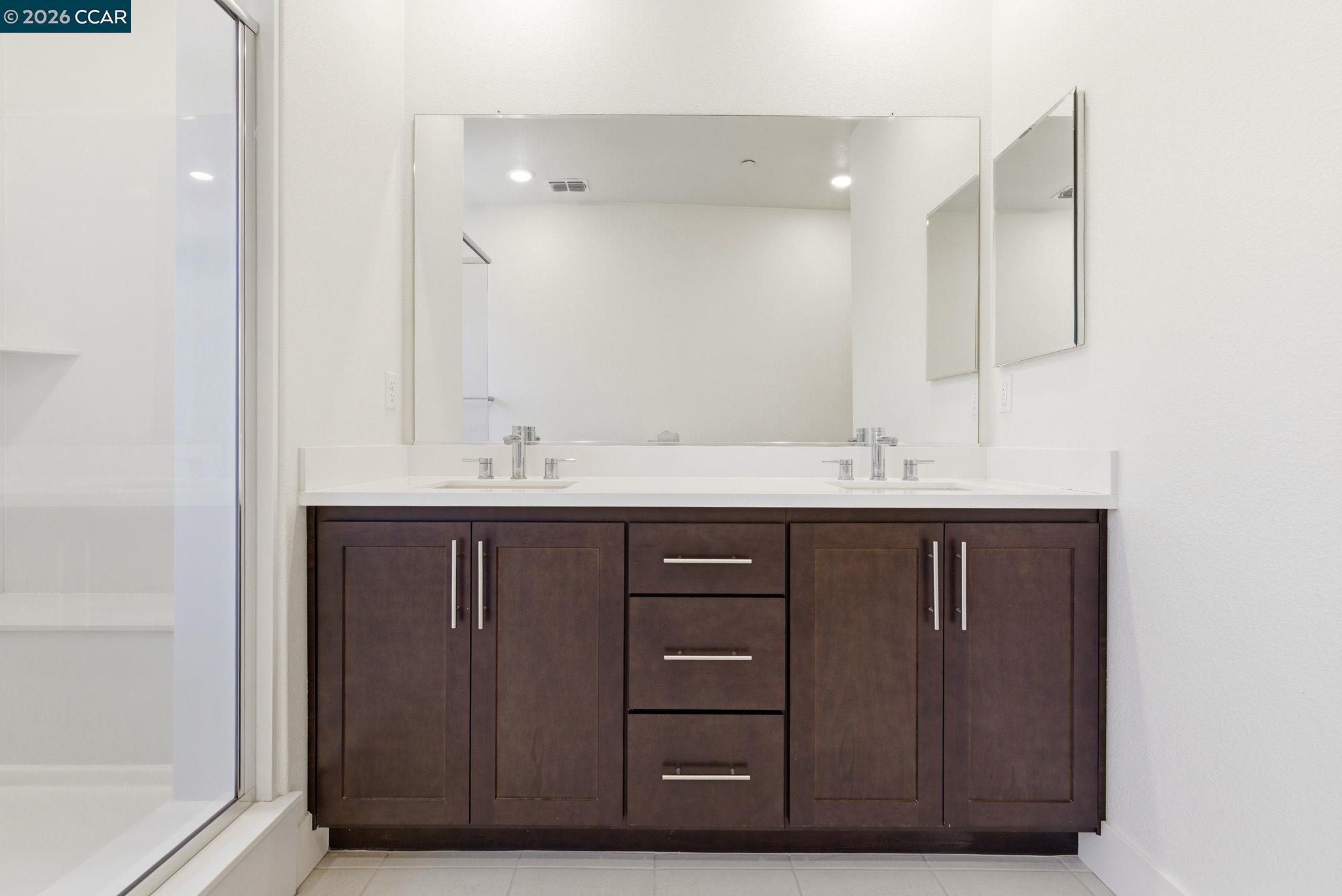 205 Plum Tree Street Livermore, CA 94551 - Photo 31 of 47 a bathroom with a sink vanity and a mirror