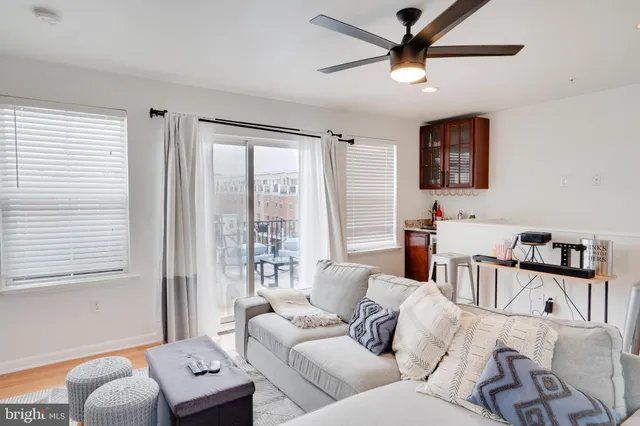 a view of roof deck with seating space