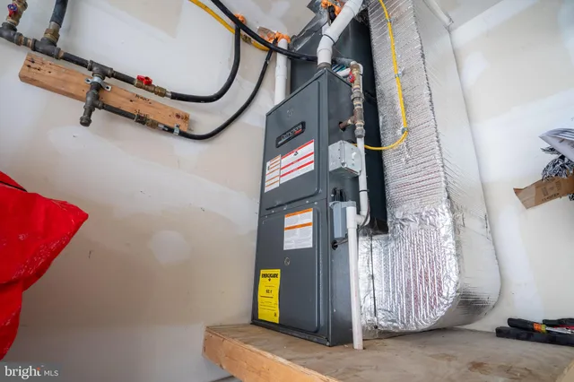 a view of a hallway with painted walls