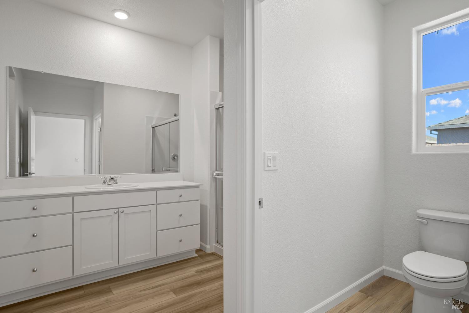 2241 Front Porch Lane Rio Vista, CA 94571 - Photo 16 of 23 a bathroom with a toilet a sink and mirror