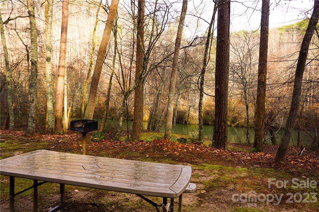 Lot 11 Destiny Dr Mill Spring, Unit LOT 11 Mill Spring, NC 28756 - Photo 26 of 28 a view of backyard with table and chairs and wooden fence