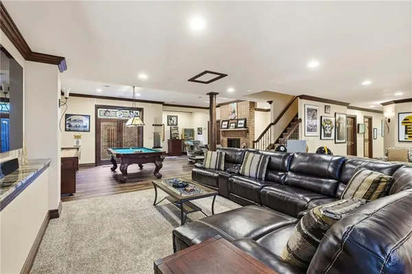 a living room with furniture