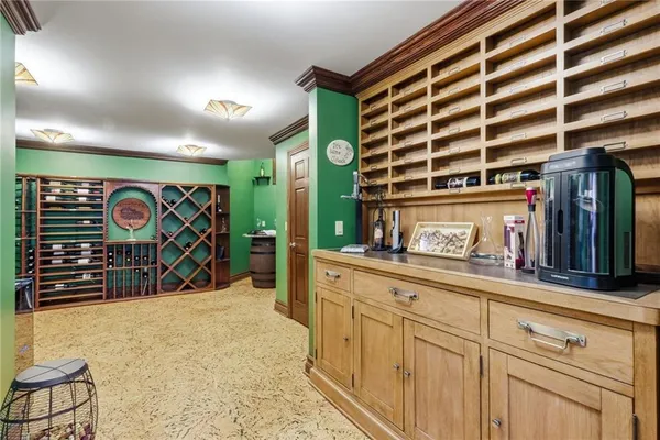 a view of water heater room with furniture