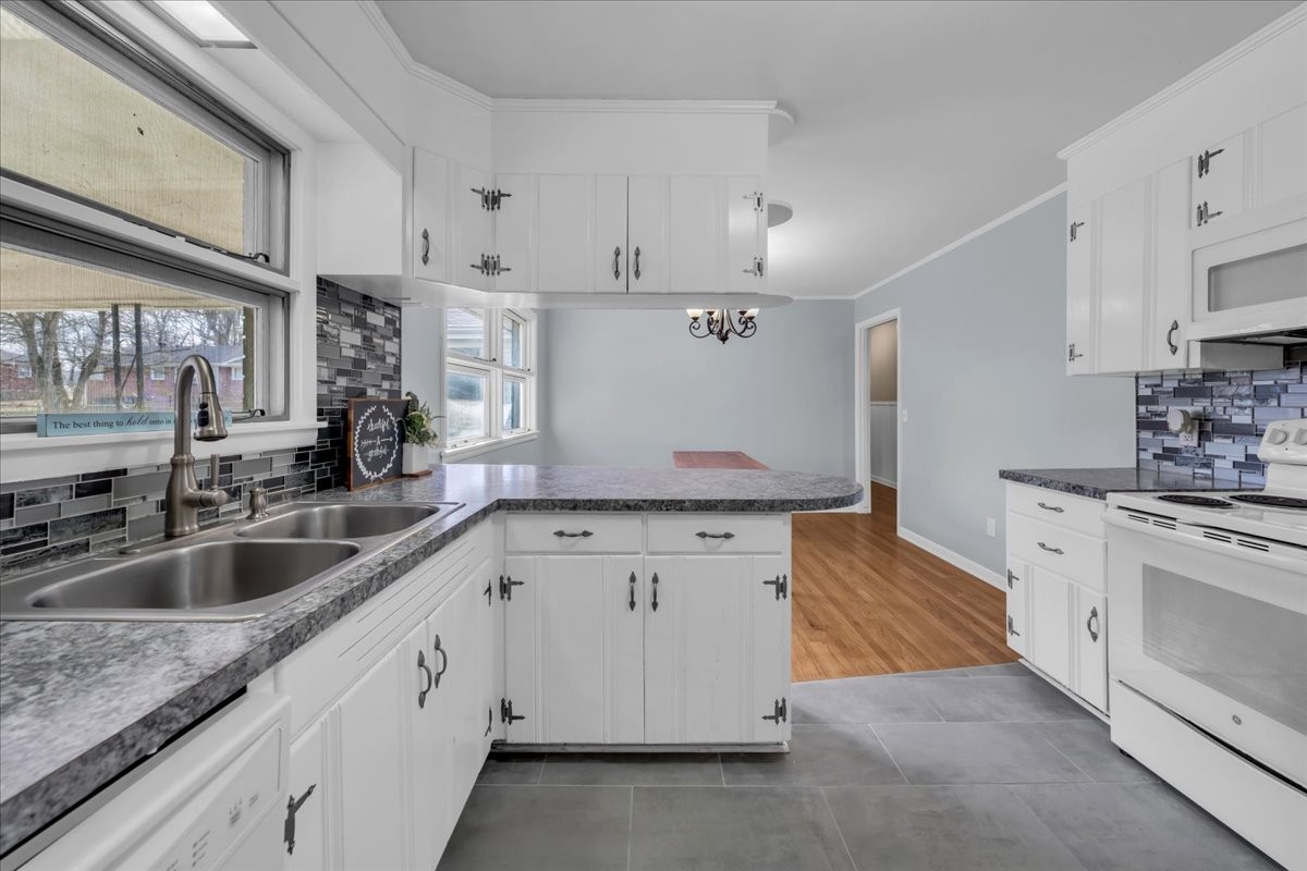 902 Sycamore Drive Manchester, TN 37355 - Photo 17 of 51 a kitchen with granite countertop white cabinets white stainless steel appliances and sink