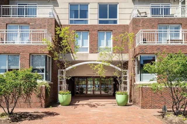 a front view of a building with street