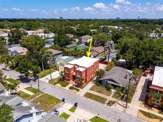 an aerial view of multiple house