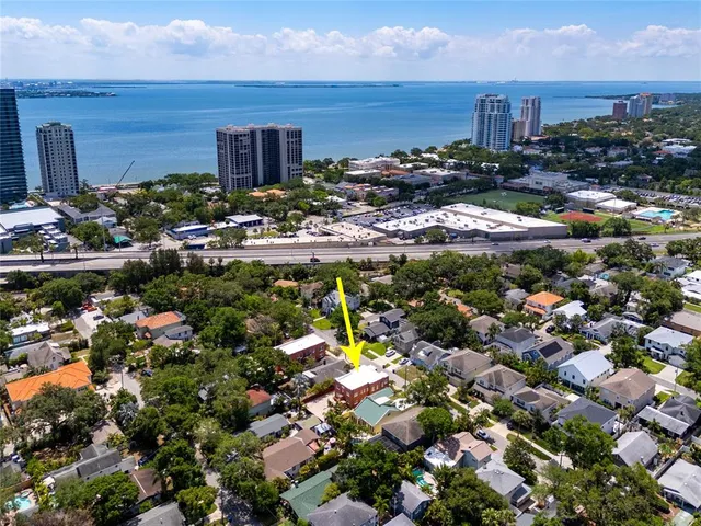 an aerial view of multiple houses